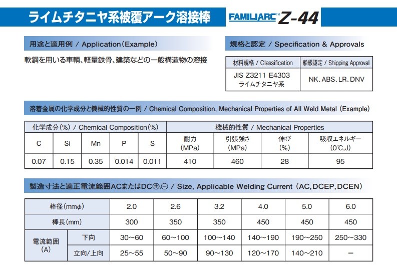 KOBELCO 神戸製鋼 被覆アーク溶接棒 FAMILIARC Z-44 Φ3.2×350mm 20Kg（5Kg×4箱） :Z-44-32-20:ハンズコテラ  Yahoo!ショップ - 通販 - Yahoo!ショッピング