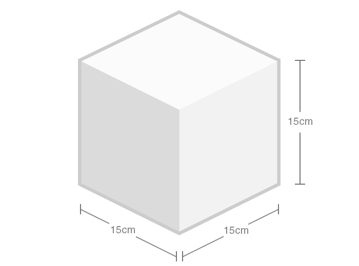 150mm×150mm×150mmの立方体の発泡スチロール