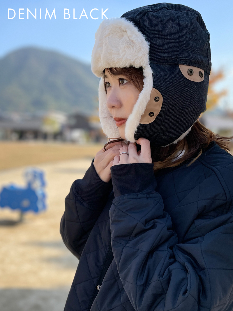 耳当て付き帽子 3way 防寒帽子 ファー付き パイロットキャップ