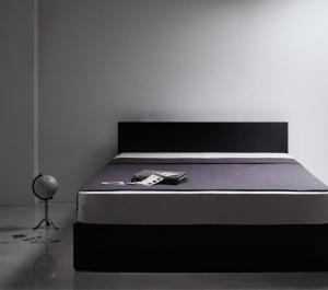 シンプルモダンデザイン・収納ベッド プレミアムボンネルコイルマットレス付き シングル 組立設置付 ブラック ブラック