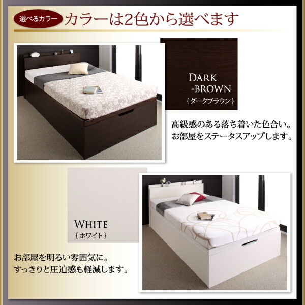 販売済み 収納付きベッド シングルベッド セミダブルベッド 収納付き 薄型プレミアムボンネルコイルマットレス付き 縦開き ホワイト ホワイト