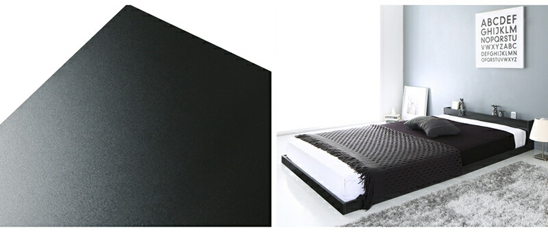 SALE公式 ロータイプ ベット ベッドフレーム コンセント 宮棚 プレミアムボンネルコイル マットレス付き シングル ナチュラル ブラック