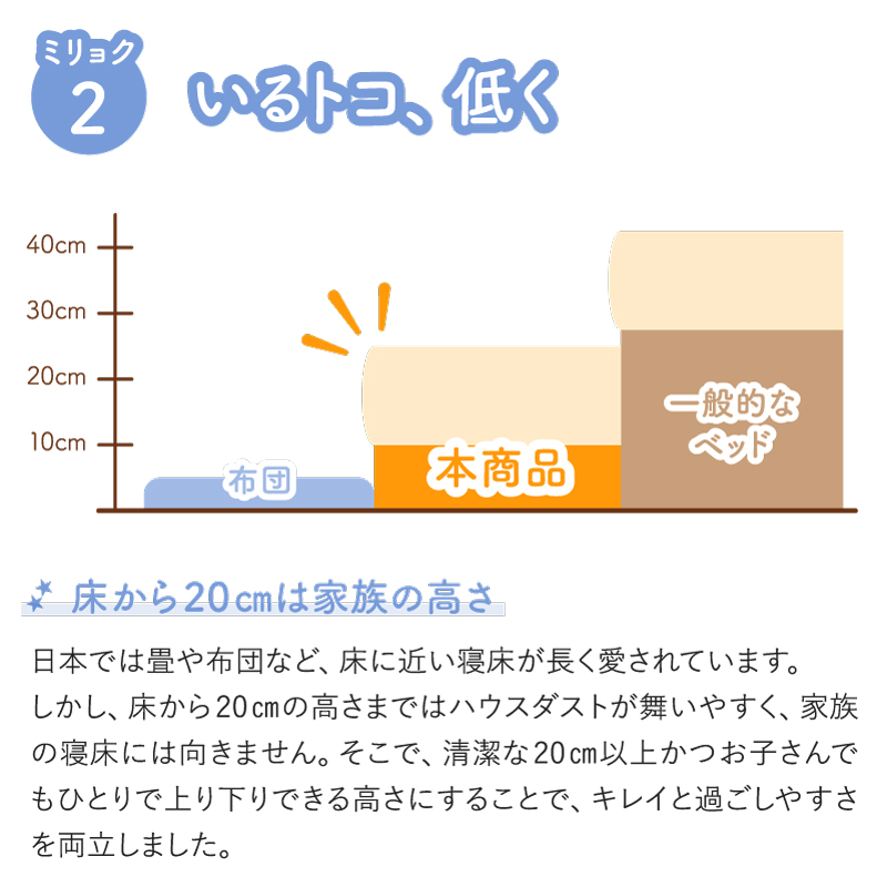 ファミリーベッド 敷布団付き WK280(D+D) ノルディックオーク ファミリーベッド 敷布団付き WK280(D+D) ノルディックオーク