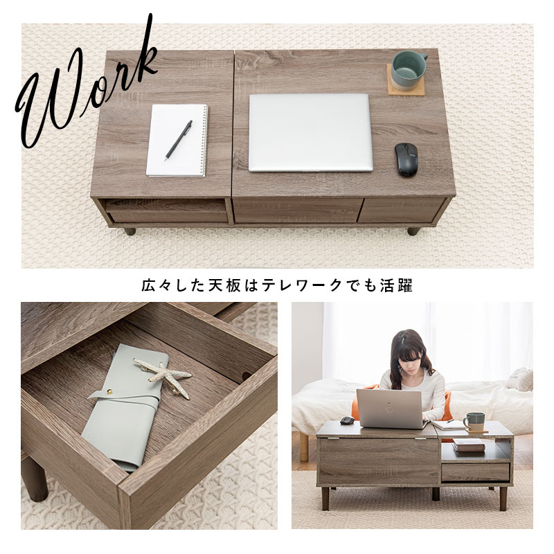 コスメテーブル 95×45×38cm チャコールグレー : ハンディハウス コスメテーブル 95×45×38cm チャコールグレー : ハンディハウス