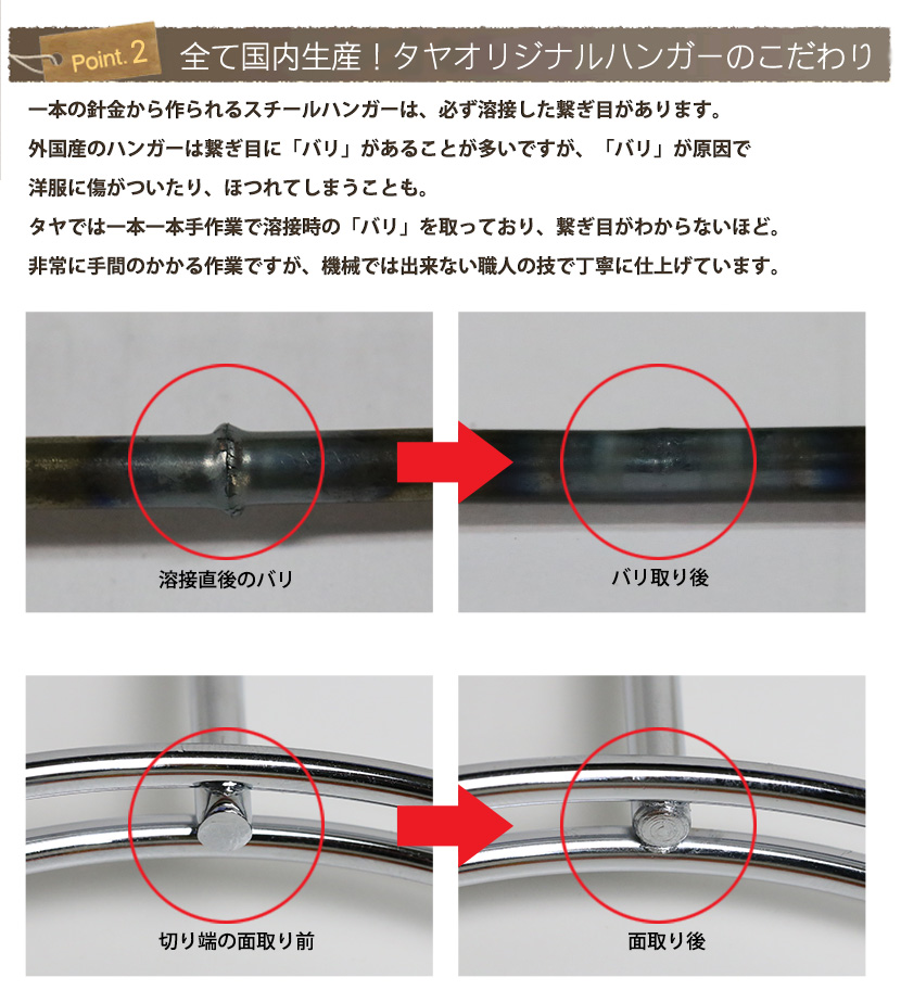 大判ストールハンガー ホワイトニッケル 10本セット W420mm  フック回転 送料無料の画像