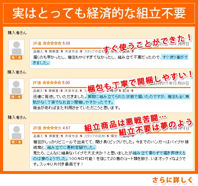 実はとっても経済的な組立不要