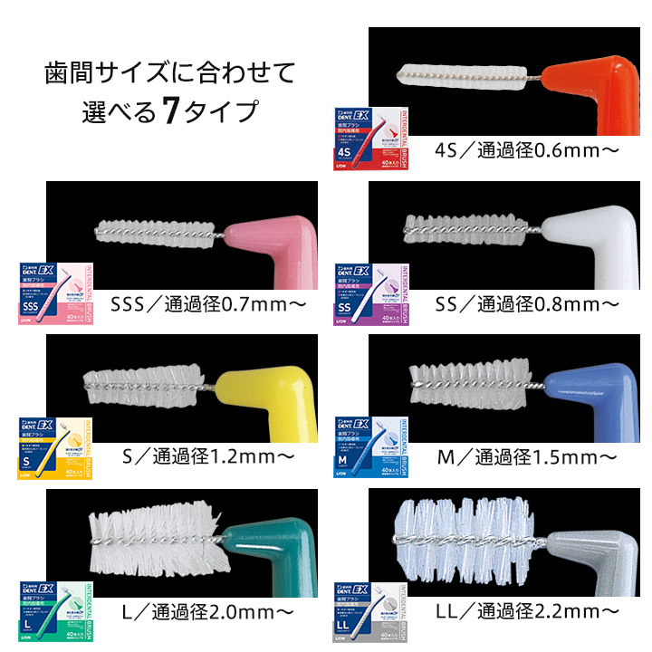 LION ライオン DENT.EX 歯間ブラシ 院内指導用 40本 1本ずつに LION ライオン DENT.EX 歯間ブラシ 院内指導用 40本 1本ずつに