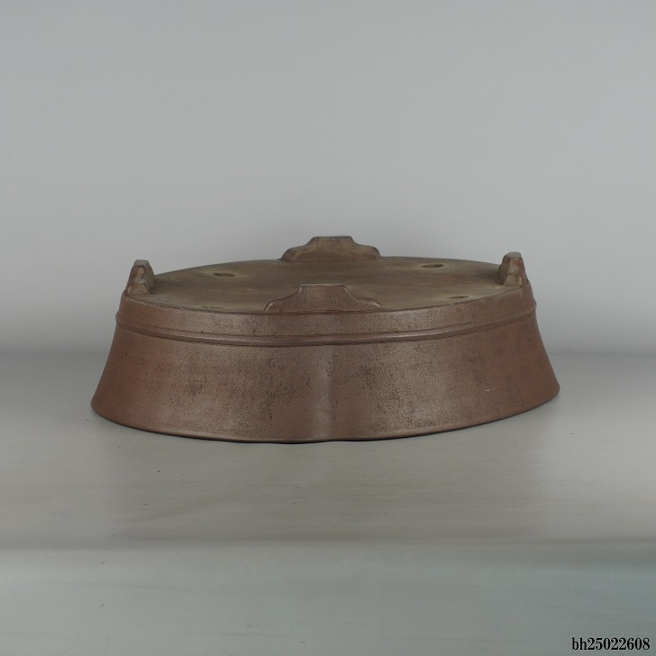 中古】 盆栽鉢 常滑 中野 裕士 大型 長辺 約 47cm 木瓜鉢 下帯 泥物