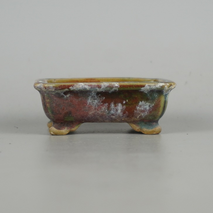 平安虹泉 辰砂釉 雲足 古盆栽鉢 植木鉢 小盆栽鉢 平安泉山