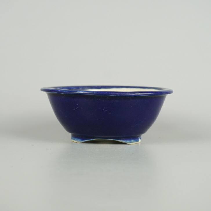 403 盆栽　盆栽鉢　植木鉢　和鉢　碧祥 中古】盆栽鉢 碧祥 小型 長辺 約 13.3cm 丸鉢 釉薬 現品 中古鉢 : はニ