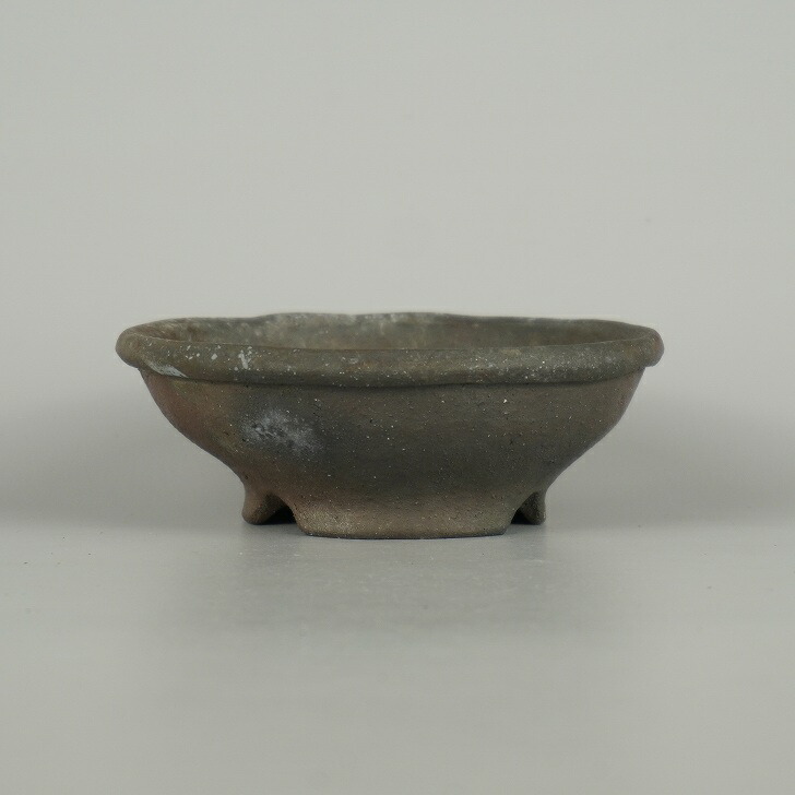 盆栽鉢 文山 越前文山 小型 長辺 約 11.7cm 鯖江園芸 丸鉢 縁付 泥物