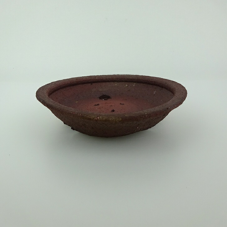 盆栽鉢 青香 小型 長辺 約11.3cm 丸鉢 泥物 現品 新品 : はニわ株式