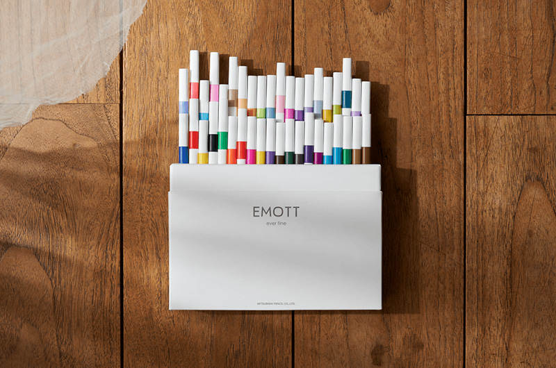 三菱鉛筆 水性サインペン EMOTT エモット 40色セット カラーペン