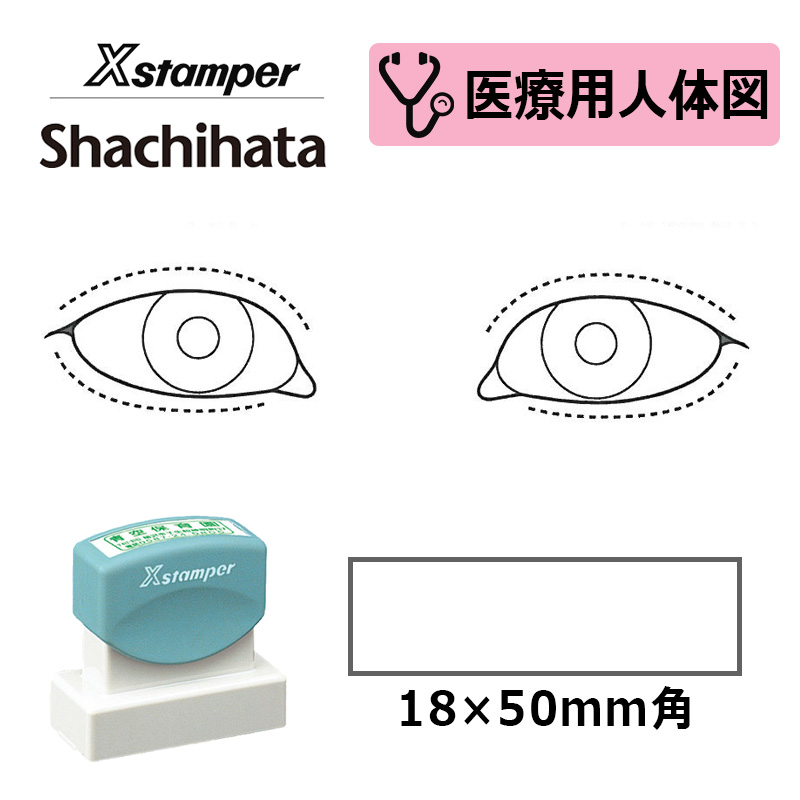 データーネーム シヤチハタ 医療用人体図（眼2） Xスタンパー 角型印