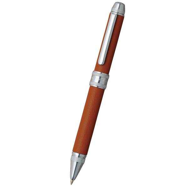 プラチナ万年筆 プラチナ ダブル3アクション 牛本革巻き レザー 0.5mm