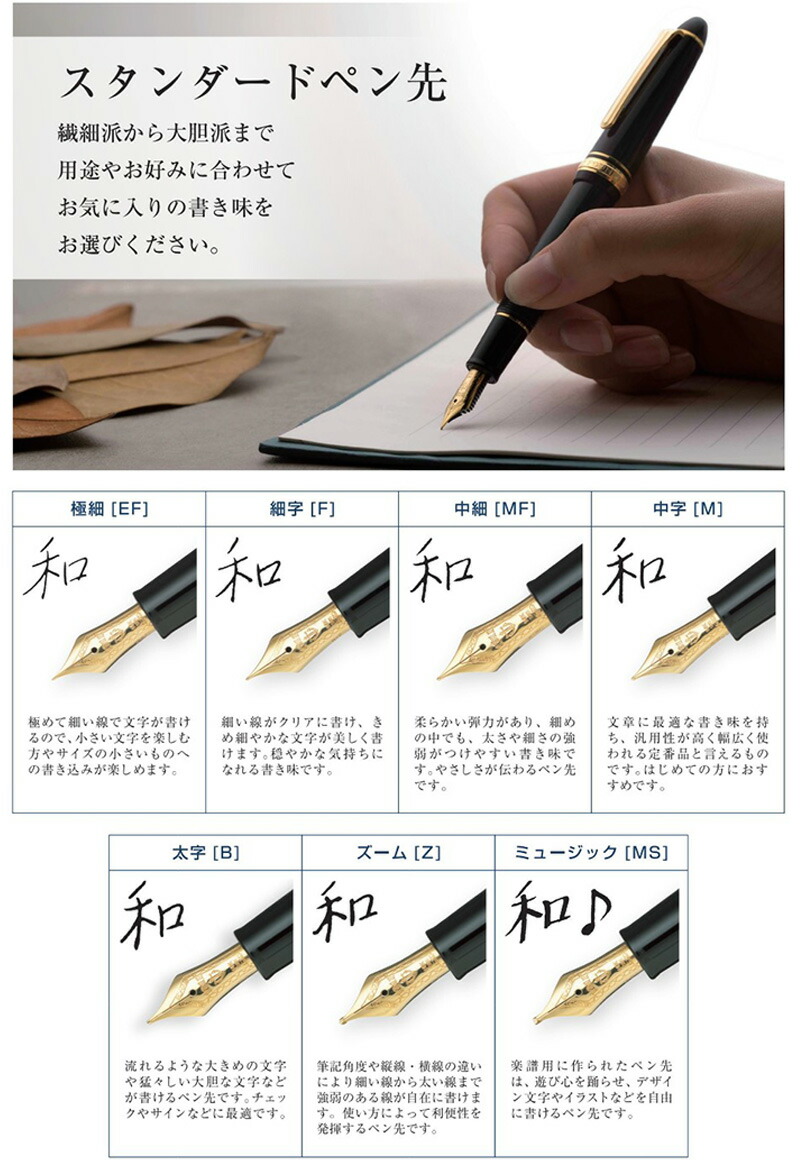 セーラー万年筆 プロフェッショナルギア インペリアルブラック万年筆 細字（F）中細(MF) 11-3028