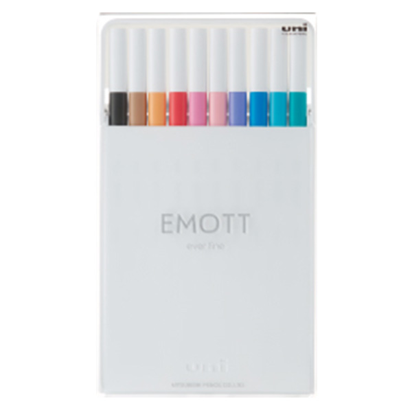 三菱鉛筆 水性サインペン EMOTT エモット 10色セット 3種類 カラーペン