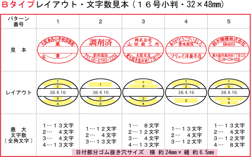 16号小判型Bタイプレイアウト見本