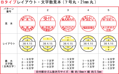 21mm丸Bタイプレイアウト見本