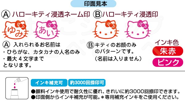 キティの顔枠ネーム印】ハローキティ ネームG キャップレス