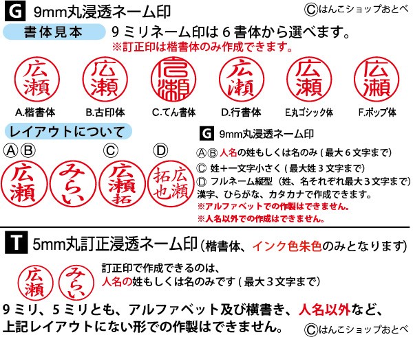 レヴィナツインGTの印影・レイアウト見本