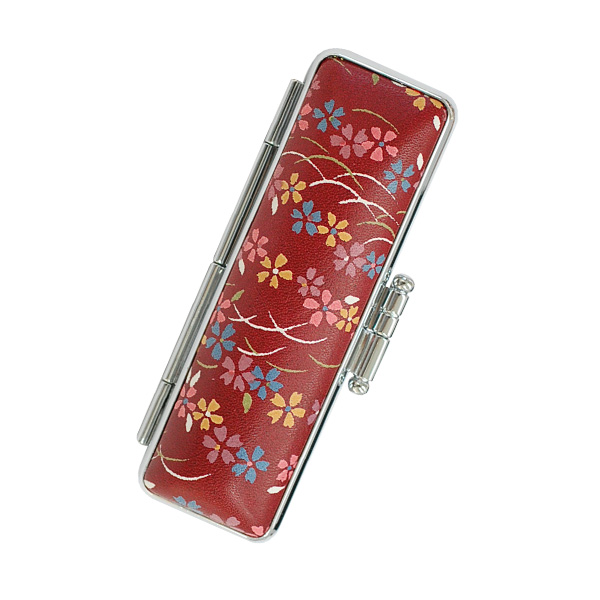 印鑑ケース おしゃれ 朱肉付き 赤ローケツ 13.5mm 15.0mm 用