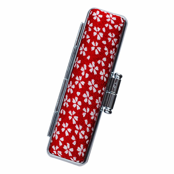 印鑑 はんこ オランダ水牛印鑑ちりめんケースセット「桜草」10.5 12.0mm 認印 女性 銀行印 (ゆうメール) (HK060) | はんこ祭り | 01