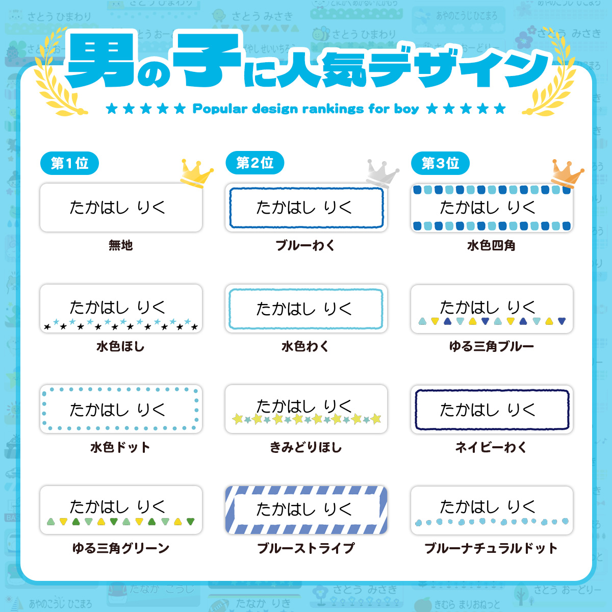 ハンコヤストア お名前シール おなまえシール 最大833枚 耐水 シンプル
