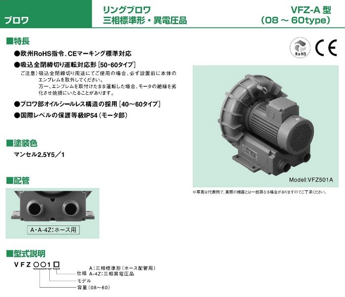 【法人限定/送料無料】テラル 三相標準形 リングブロワ 【 VFZ101A