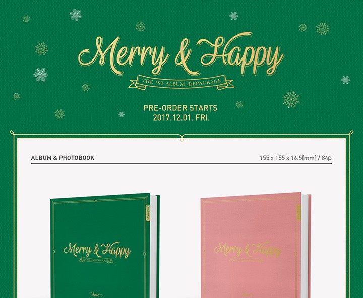 TWICE トゥワイス THE 1ST ALBUM : REPACKAGE Merry & Happy