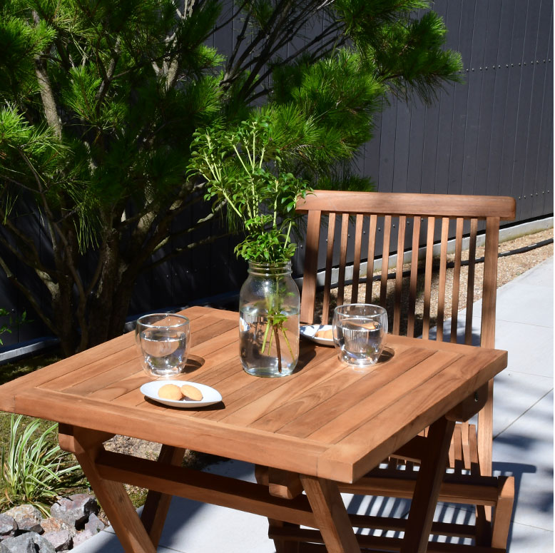 木製 折りたたみテーブルセット チーク材 木製ガーデンテーブル チーク 