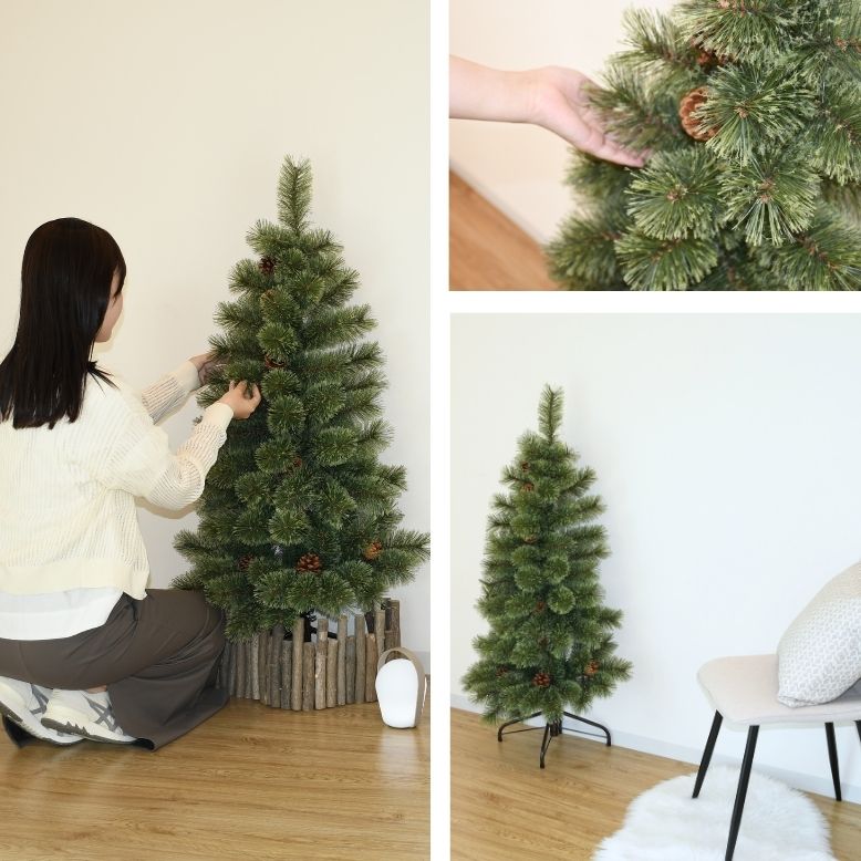 クリスマスツリー 半分 ハーフ 北欧風 リアル コンパクト 壁置き