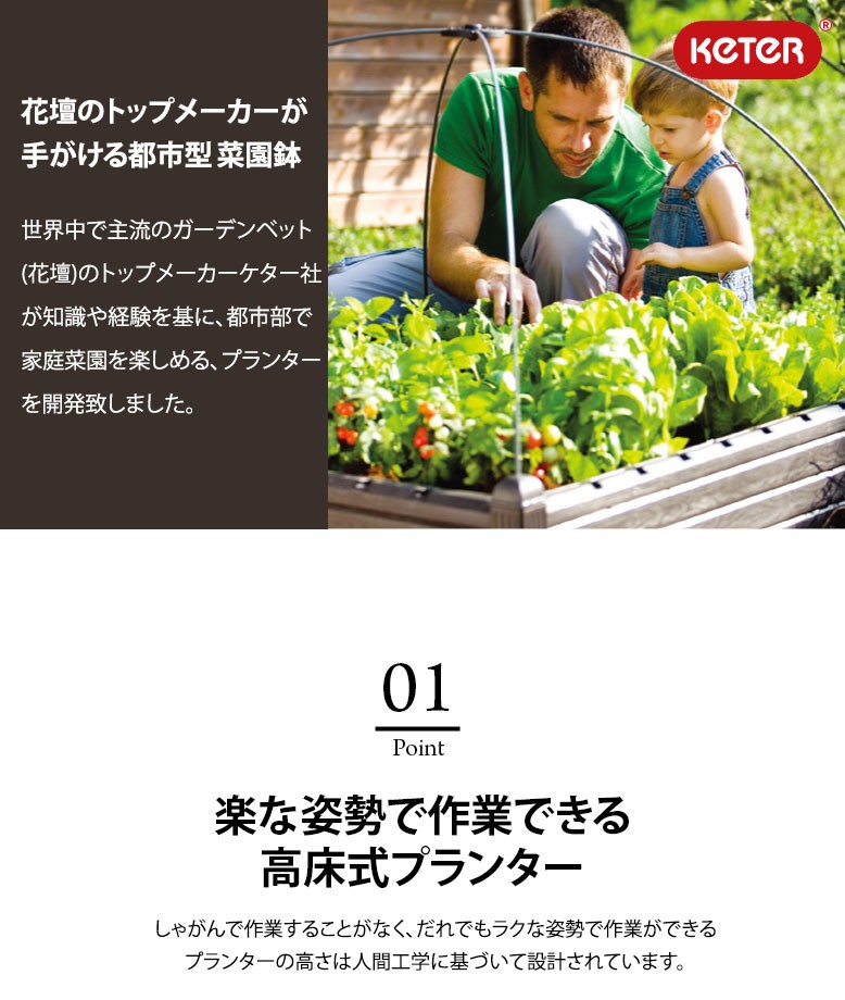 KETER Urban bloomr アーバンブルーマー スタンド植木鉢 高床式菜園プランター 野菜 家庭菜園 : 4573405813637 :  DEPOS life style - 通販 - Yahoo!ショッピング