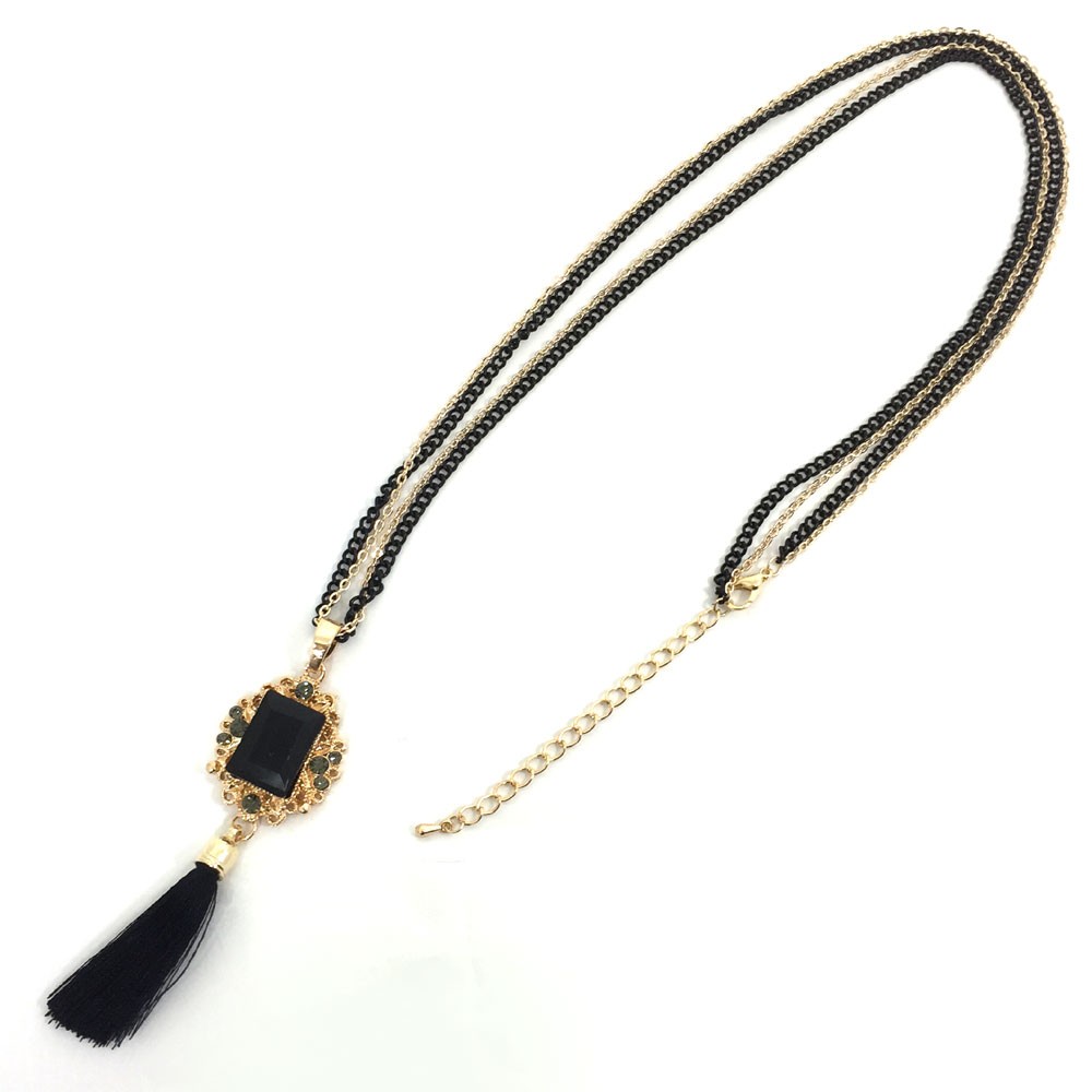 フリンジロングネックレス