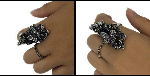 ゴージャス蝶リングセット