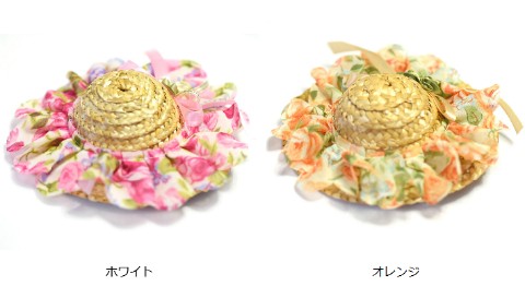 シフォンリボン麦わら帽子