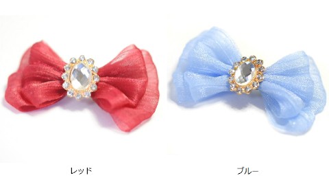 大きめシフォンリボンヘアピン