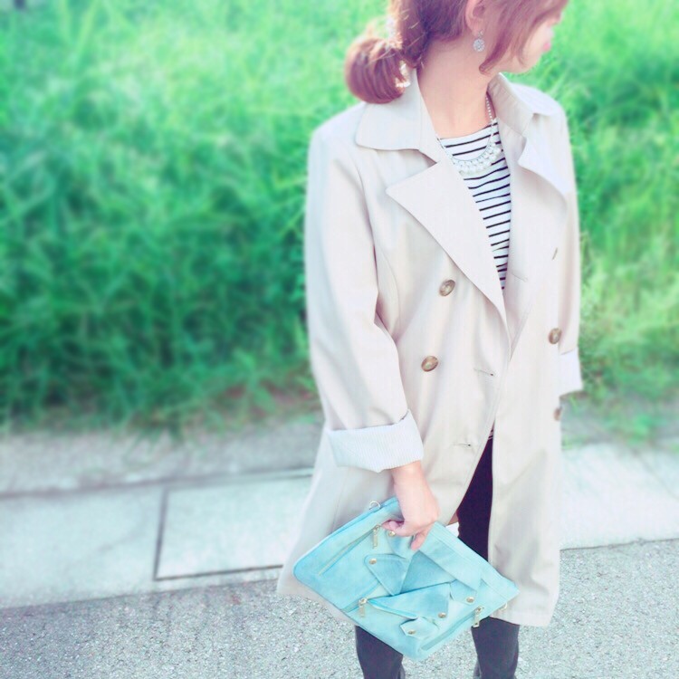 デニムクラッチバッグライトブルー