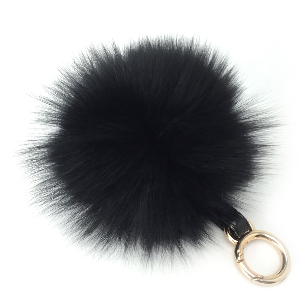 特大 リアル フォックス ファー ポンポン チャーム 12cm レディース