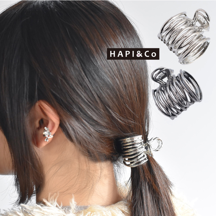 バンスクリップ メタル ミニ ヘアクリップ ゴム隠し 髪飾り ヘア