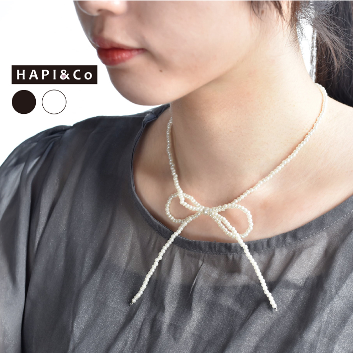 Yahoo! Yahoo!ショッピング(ヤフー ショッピング)チョーカー ビーズ リボン パール シンプル ネックレス アクセサリー レディース