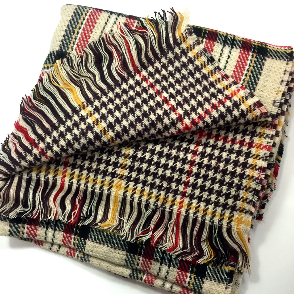 大判チェックリバーシブルストール