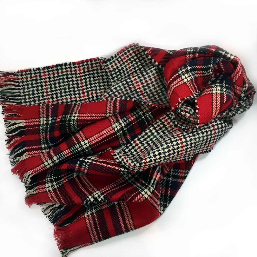 大判チェックリバーシブルストール