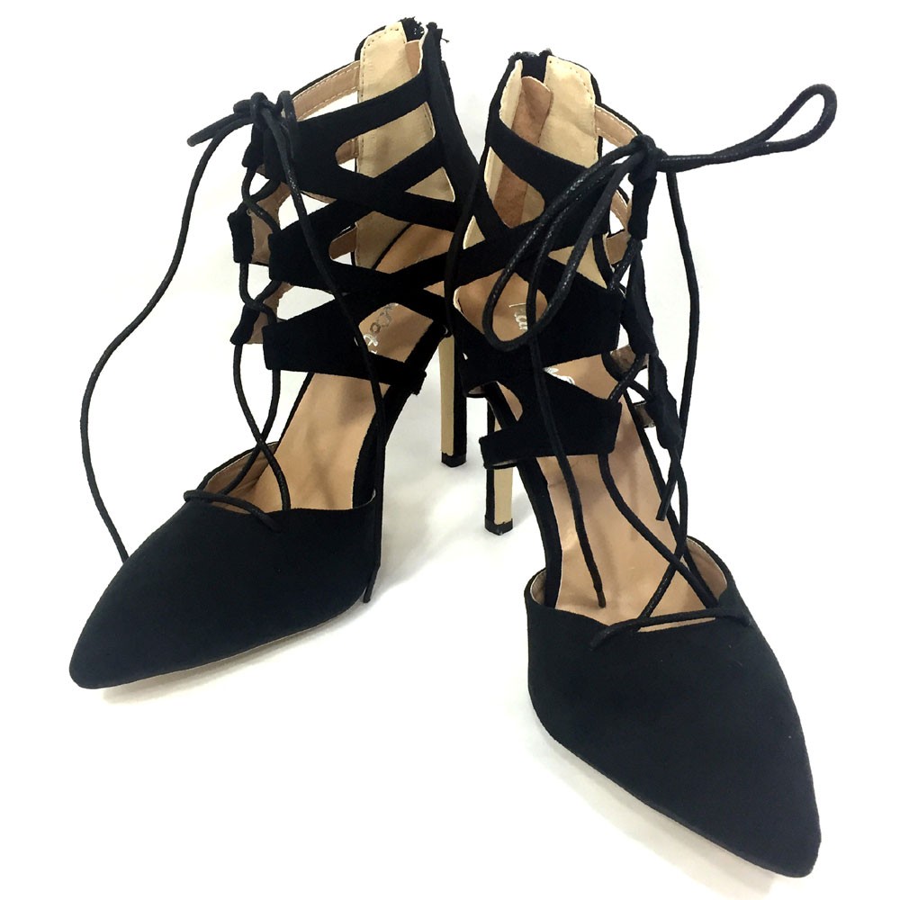 レースアップシューズ ショートブーティポインテッド パンプス サンダル