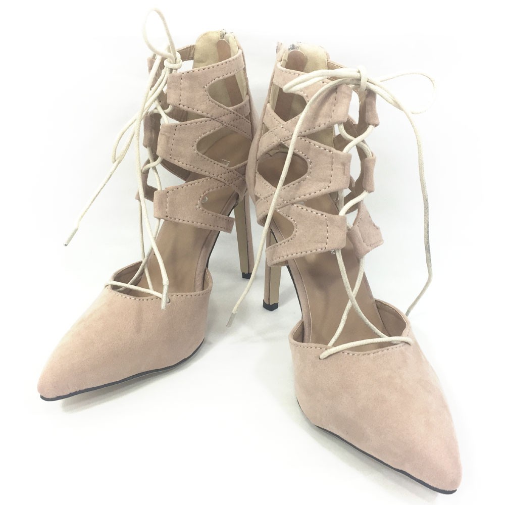 レースアップシューズ ショートブーティポインテッド パンプス サンダル