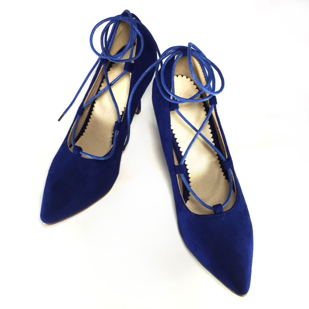 レースアップシューズ パンプス ポインテッド レディース