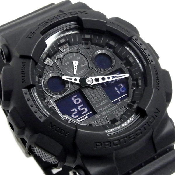 G-SHOCK カシオ 腕時計 CASIO Gショック アナデジ デジアナ マット ブラック 黒 GA-100-1A1