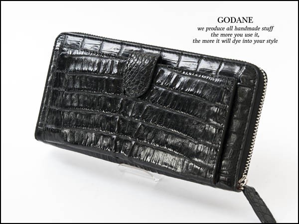 GODANE ゴダン 本革 財布 ウォレット カイマン クロコダイル ラウンド