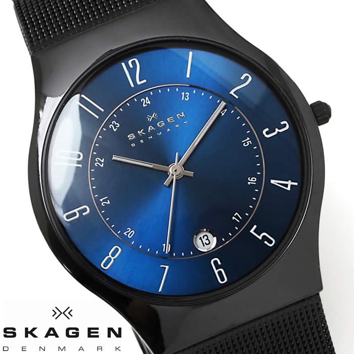 スカーゲン SKAGEN 腕時計 メンズ T233XLTMN チタニウム 薄型 ブラック