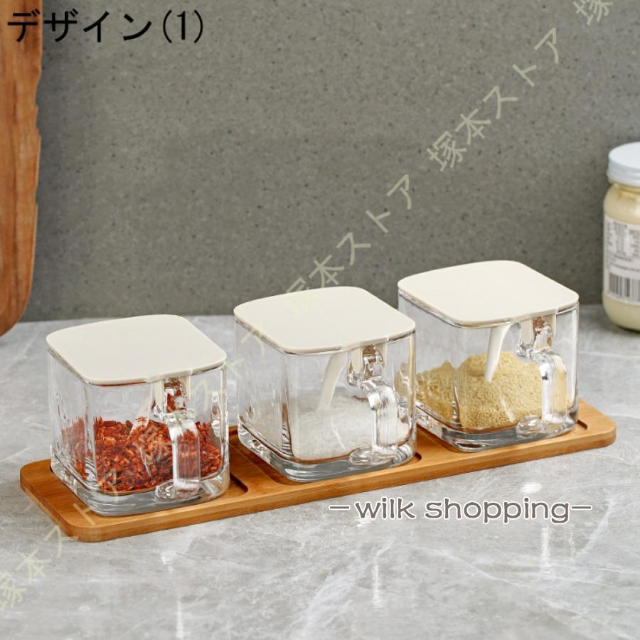 調味料入れ　骨董品 赤字覚悟!ガラス 調味料入れ 3個セット 収納トレイ付き 調味料